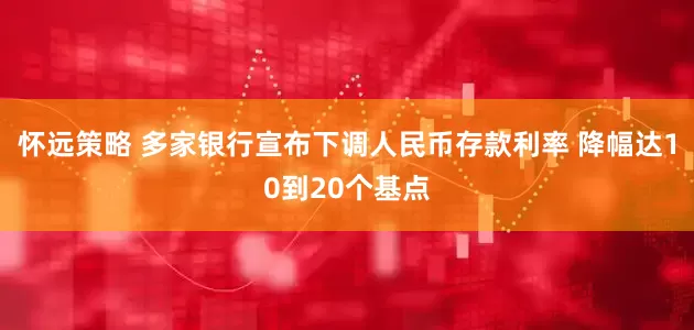怀远策略 多家银行宣布下调人民币存款利率 降幅达10到20个基点