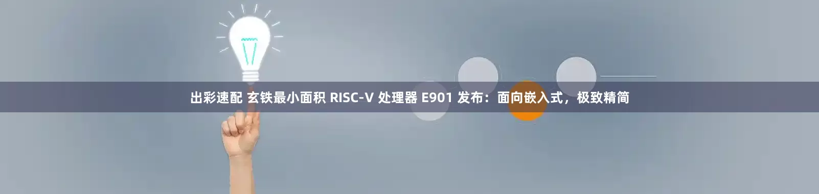 出彩速配 玄铁最小面积 RISC-V 处理器 E901 发布：面向嵌入式，极致精简