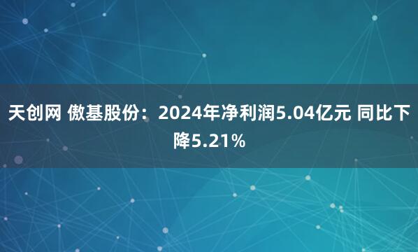天创网 傲基股份：2024年净利润5.04亿元 同比下降5.21%
